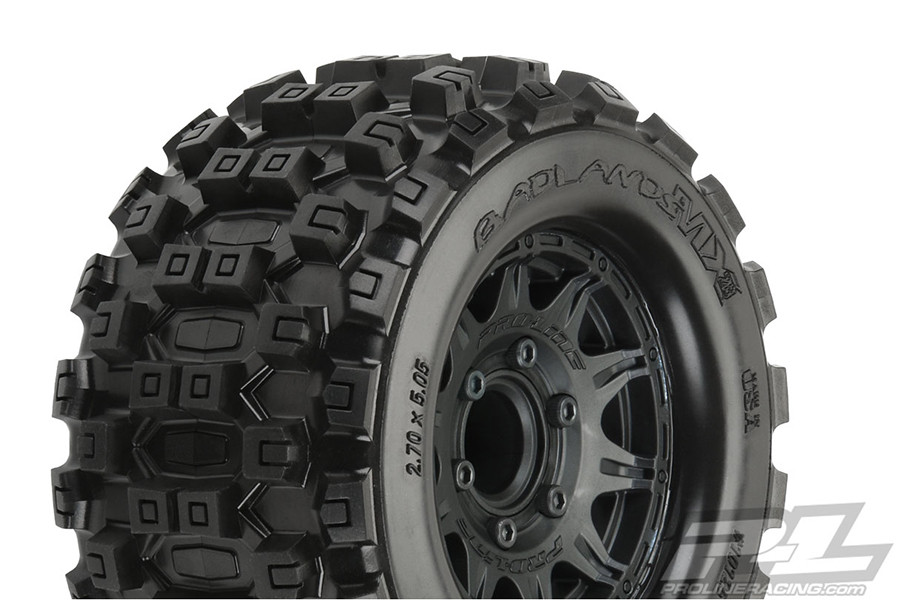 Proline Badlands MX28 2.8&quot; All Terrain Tyres Black Raid Wheels 12mm Hex (PL10125-10)
