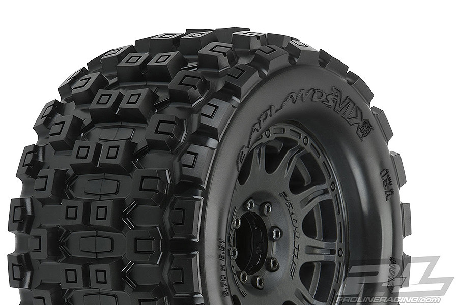 Proline Badlands MX38 3.8&quot; All Terrain Tyres Black Raid Wheels 17mm Hex (G-PRO10127-10)
