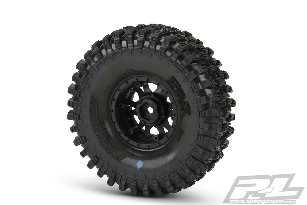 Proline Hyrax 1.9" G8 Tyres On Impulse Black/Silver Bead Lock Wheels (G-PRO10128-13)