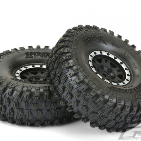 Proline Hyrax 1.9&quot; G8 Tyres On Impulse Black/Silver Bead Lock Wheels (G-PRO10128-13)
