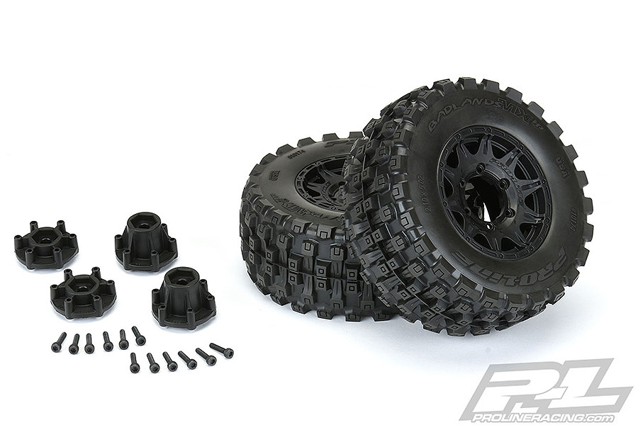 Proline Badlands MX28 HP2.8&quot; Belted Tyres On Black 6x30 Hex (G-PRO10174-10)