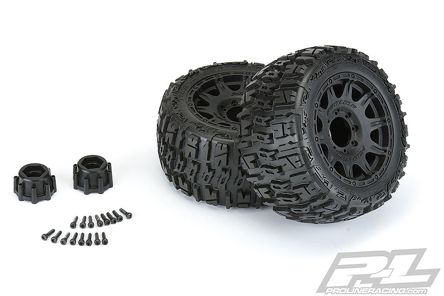 Proline Trencher LP 3.8&quot; Tyres On Raid BLK 8x32 Hex Wheels MT (G-PRO10175-10)