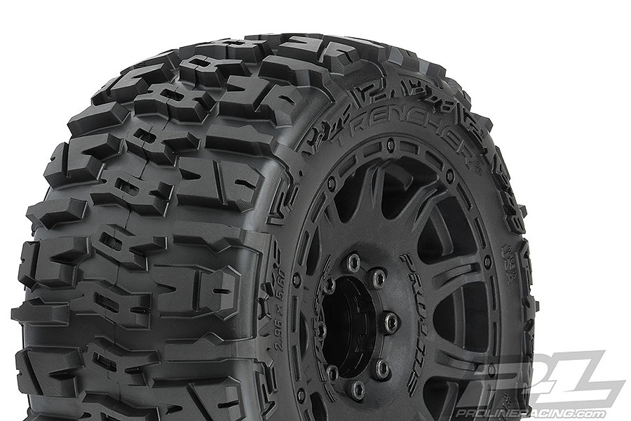Proline Trencher LP 3.8" Tyres On Raid BLK 8x32 Hex Wheels MT (G-PRO10175-10)