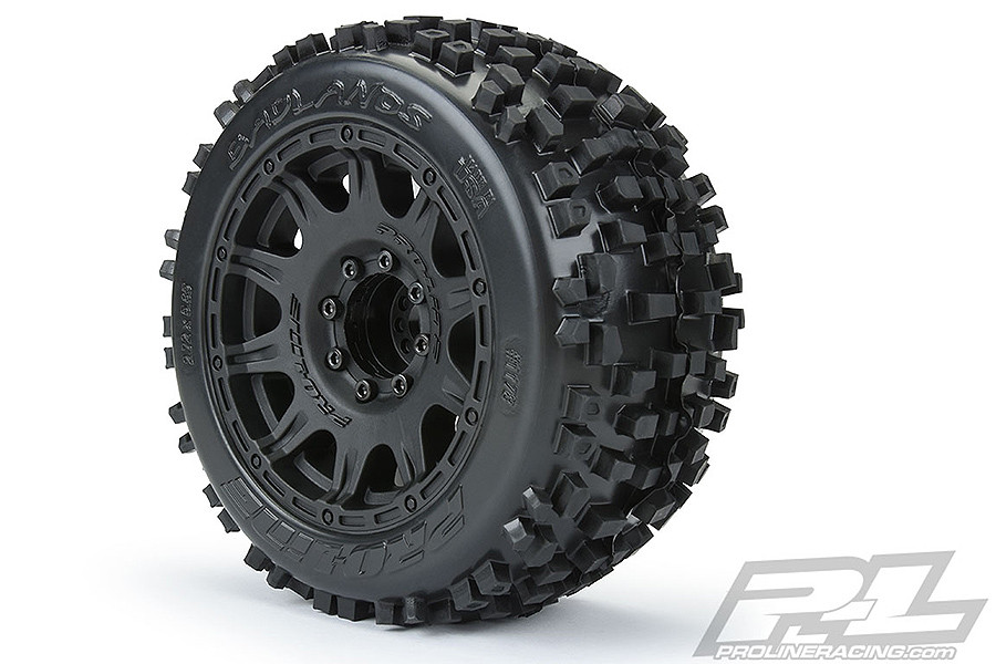 Proline Badlands 3.8&quot; All Terrain Tyres Black Raid Wheels 17mm Hex (G-PRO1178-10)