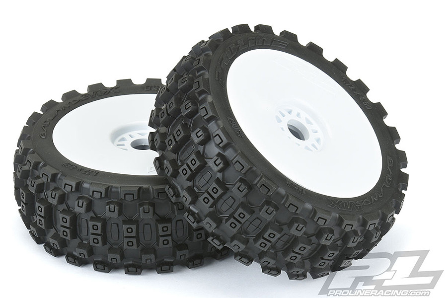 Proline Badlands MX M2 Pre Mount Velocity White Wheels (Pr) (G-PRO9067-31)