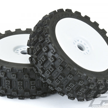 Proline Badlands MX M2 Pre Mount Velocity White Wheels (Pr) (G-PRO9067-31)