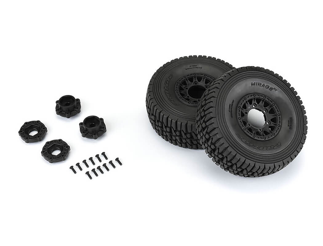 Proline 1:7 Mirage TT BELTED F/R Tires MTD 17mm BLK Raid (2) Mojave (G-PRO10224-10)
