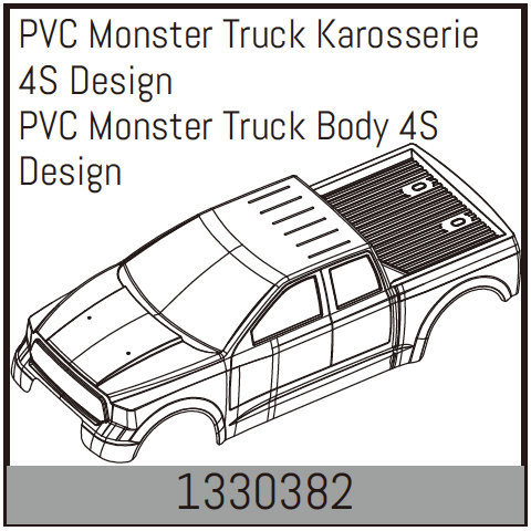 Absima PVC Monster Truck Body 4S Design ( AB 1330382)
