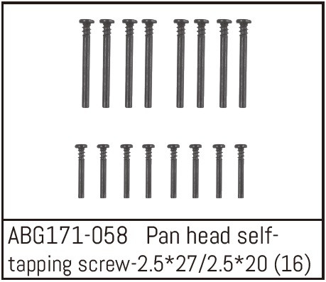 Absima Pan Head Screw M2.5*27 (8) / M2.5*20 (8) ( AB G171-058)