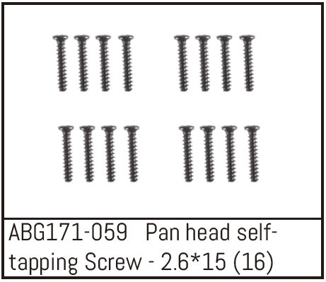 Absima Pan Head Screw M2.6*15 (16) ( AB G171-059)