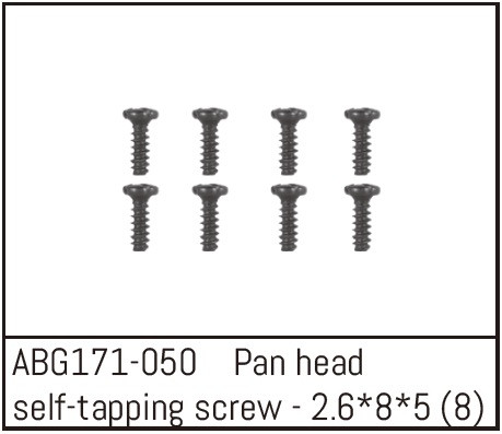 Absima Pan Head Self-Tapping Screw M2.6*8*5 (8) ( AB G171-050)