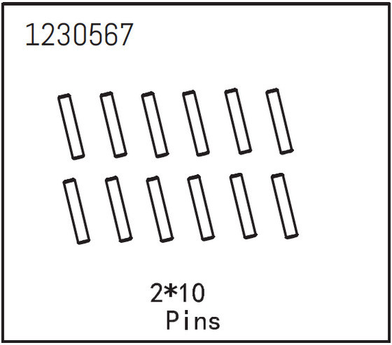 Absima Pins 2*10 (12) ( AB 1230567)