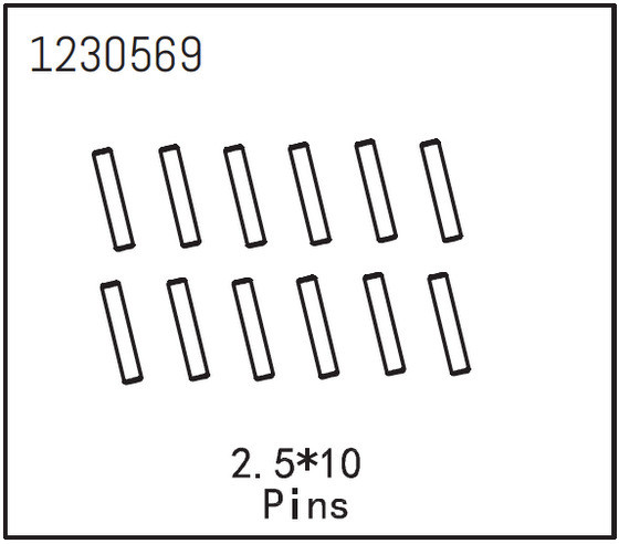 Absima Pins 2.5*12 (12) ( AB 1230569)