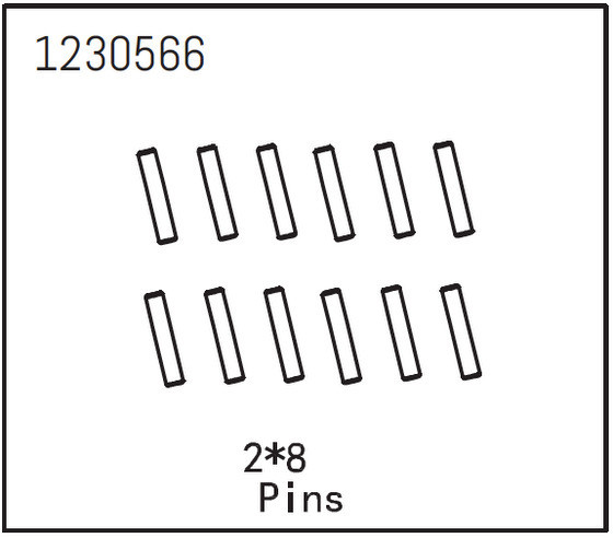 Absima Pins 2*8 (12) ( AB 1230566)