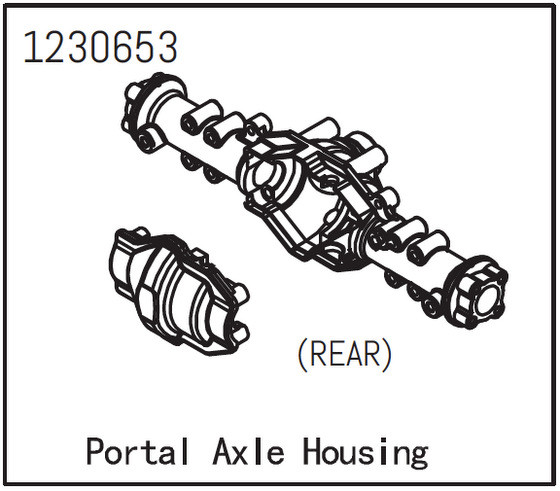 Absima Rear Portal AXLe Housing ( AB 1230653)
