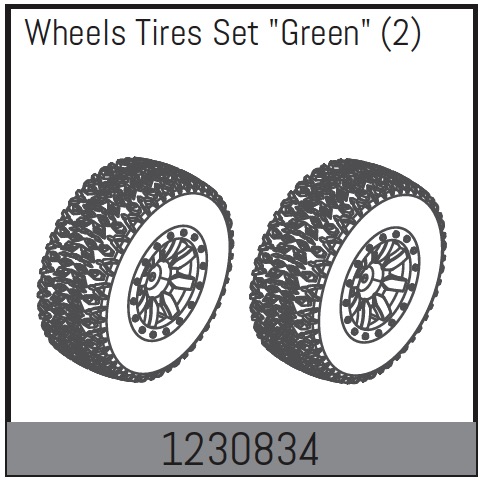 Absima Wheel Set 110X45mm - Green (2) ( AB 1230834)