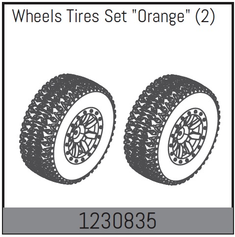 Absima Wheel Set 110X45mm - Orange (2) ( AB 1230835)