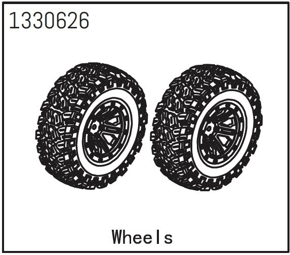 Absima Mounted Wheels (2) - Yucatan ( AB 1330626)
