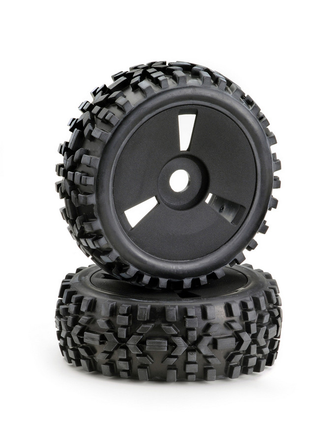 Absima Wheel Set Buggy Disc &quot;Dirt&quot; black 1:8 (2) ( AB 2520018)