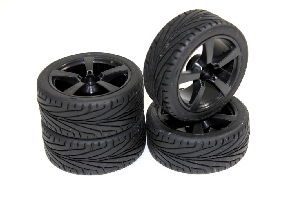 Absima Wheel Set Onroad &quot;5 Spoke / Profile&quot; Black 1:10 (4) ( AB 2510006)