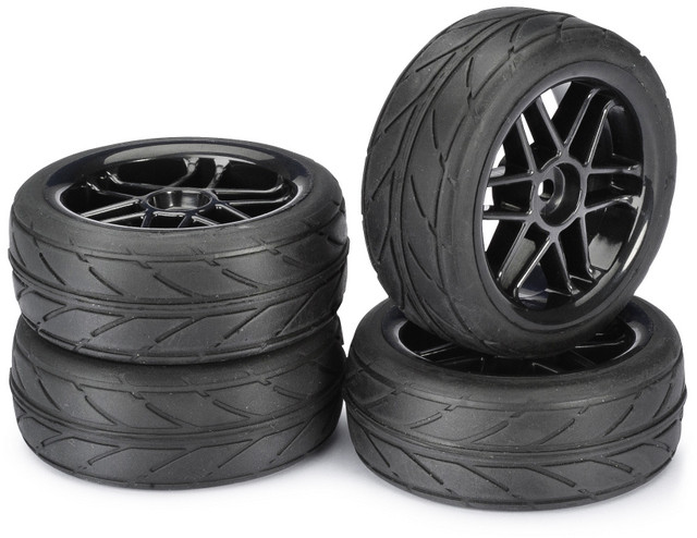 Absima Wheel Set Onroad &quot;6 Spoke / Profile&quot; black 1:10 (4 pcs) ( AB 2510003)