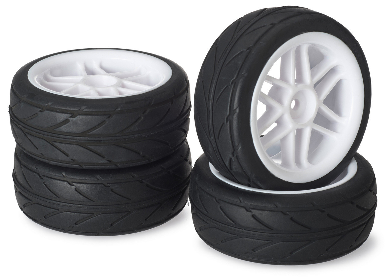 Absima Wheel Set Onroad &quot;6 Spoke / Profile&quot; White 1:10 (4 pcs) ( AB 2510004)