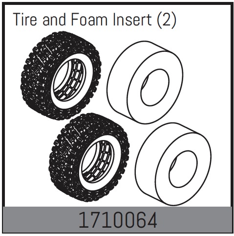 Absima Tire And Foam Insert (2) ( AB 1710064)