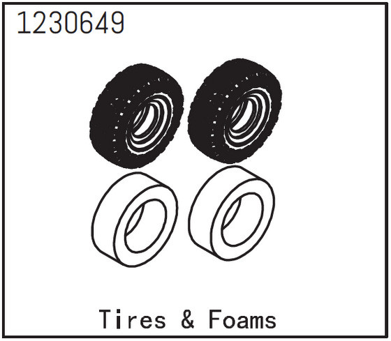 Absima Tire And Foam - Sherpa (2) ( AB 1230649)