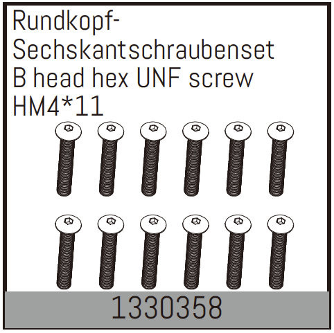 Absima B Head Hex Unf Screwhm4*11 ( AB 1330358)