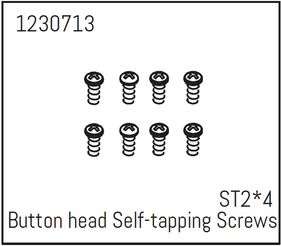 Absima Button Head Self-Tapping Screws St2*4 (8) - Khamba ( AB 1230713)