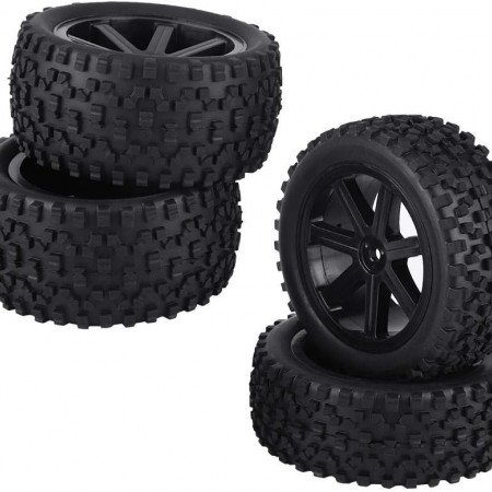 SC Models 1:10 Off Road Wheel Set 7 Spoke -12mm Hex - Black (SC6635)