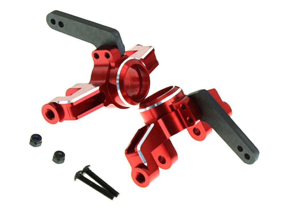 SC Models Aluminium Front Steering Knuckles, Arrma 4S - Red (SCDTAR18018R)