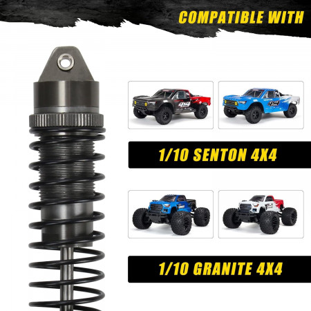 SC Models Big Bore Aluminium Shock Set - Arrma Senton, Granite - Black (4pcs) (SCDTARA330550)