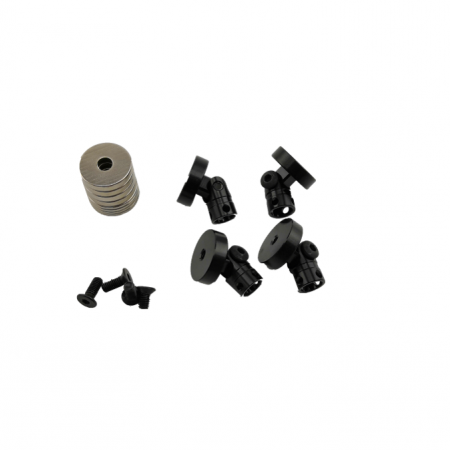 SC Models 1:10 RC Car Magnetic Invisible Body Shell Mounts - 4pcs Black (SCDTDR01002B)