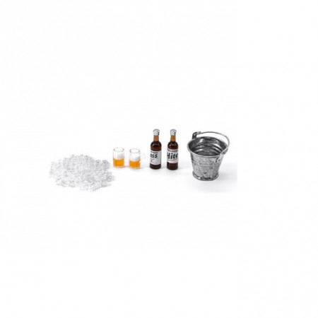 SC Models 1:10 Mini Ice Bucket, Beers, Bottles, Ice Cubes (SCDTEL06018)
