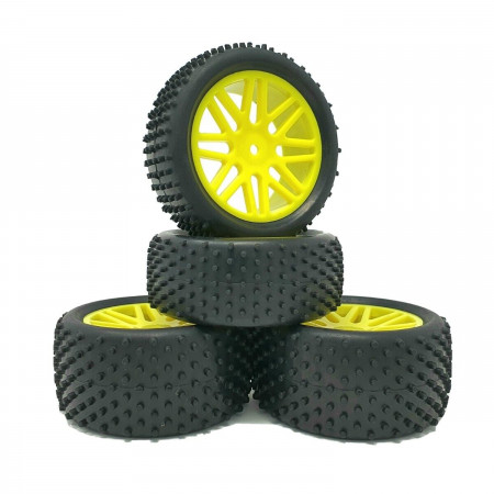 SC Models 1:10 Off Road Wheel Set 12mm Hex - Yellow (SCDTHW00002B)