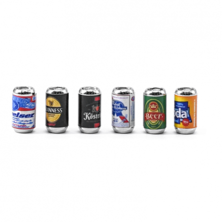 SC Models 1:24 Crawler Metal Beer Cans (6) (SCDTSCX24-127)