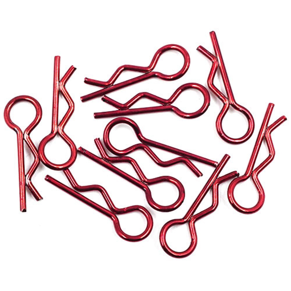 SC Models Medium Body Clips - Metallic RED (10) (SCFOP28001R)
