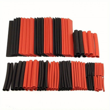 SC Models Heat Shrink Tubing - Assortment, Black/Red 150Pcs (SCHEAT150RB)