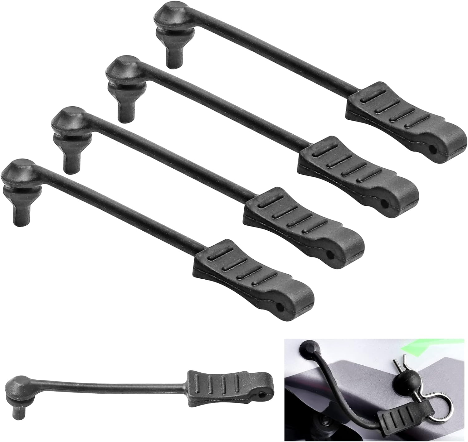 SC Models RC Car Body Clip Retainer 1:8 Scale Black (4) (SCKRSH030A)
