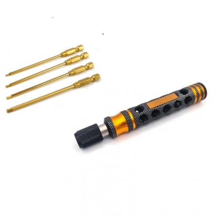 SC Models Magnetic &amp; Lock Screwdriver Handle With 1.5,2.0,2.5,3.0mm Speed Hex Drivers (SCKRTA112SET)