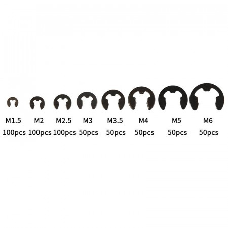 SC Models E Clips 1.5 to 6mm - 550pcs (SCLFLOP104)