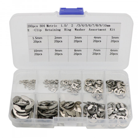 SC Models Stainless Steel E-Clips 1.5mm to 10mm (550Pcs) (SCLFOP104)