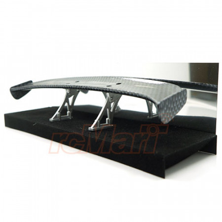 Slidelogy Shiny Carbon Pattern Rear Spoiler Black w/ Stands For 1/10 Touring Drift (SDY-0051)