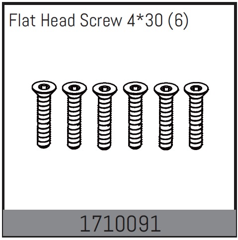 Absima Flat Head Screw 4*30 (6) ( AB 1710091)