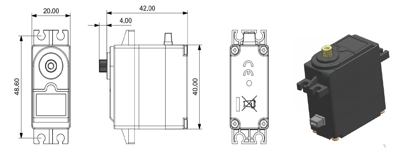 Absima Servo "S250MH" 25kg 25T/JR Metal Gear ( AB 2030006)
