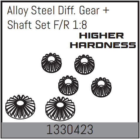 Absima Alloy Steel Diff. Gear + Shaft Set F/R 1:8 ( AB 1330423)