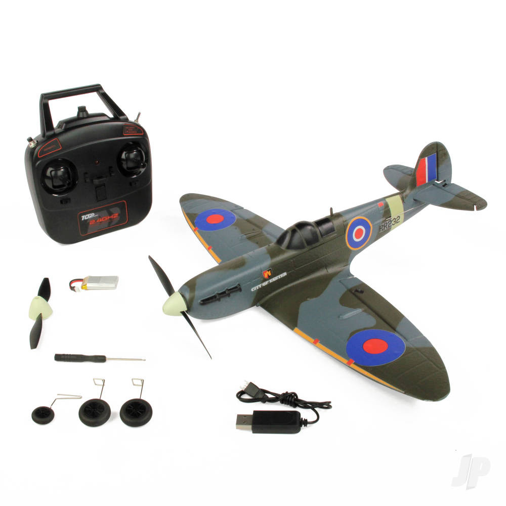 Top RC Spitfire 450mm RTF Mode 2 - RC Plane  (TOP098B2)