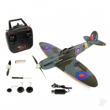 Top RC Spitfire 450mm RTF Mode 2 - RC Plane  (TOP098B2)