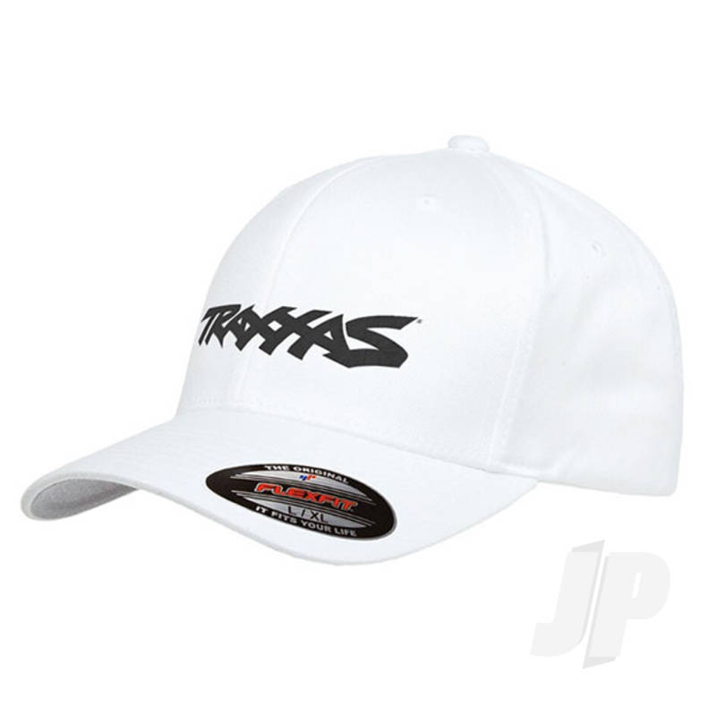 Traxxas Logo Flexfit Hat (White) (TRX1188-WHT-LXL)